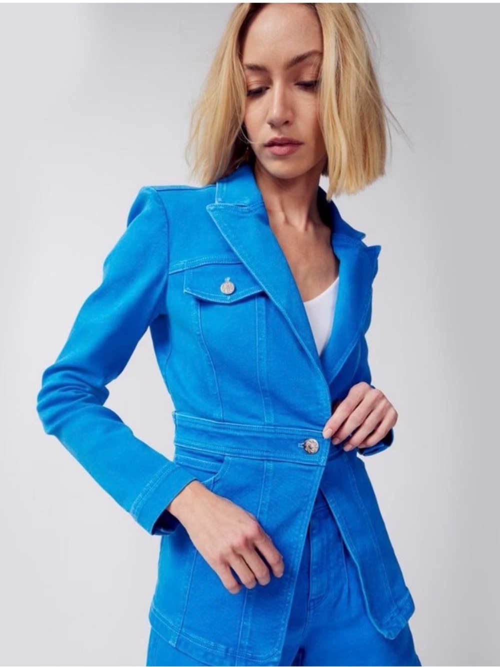 White House Black Market Bright Blue Tailored Blazer